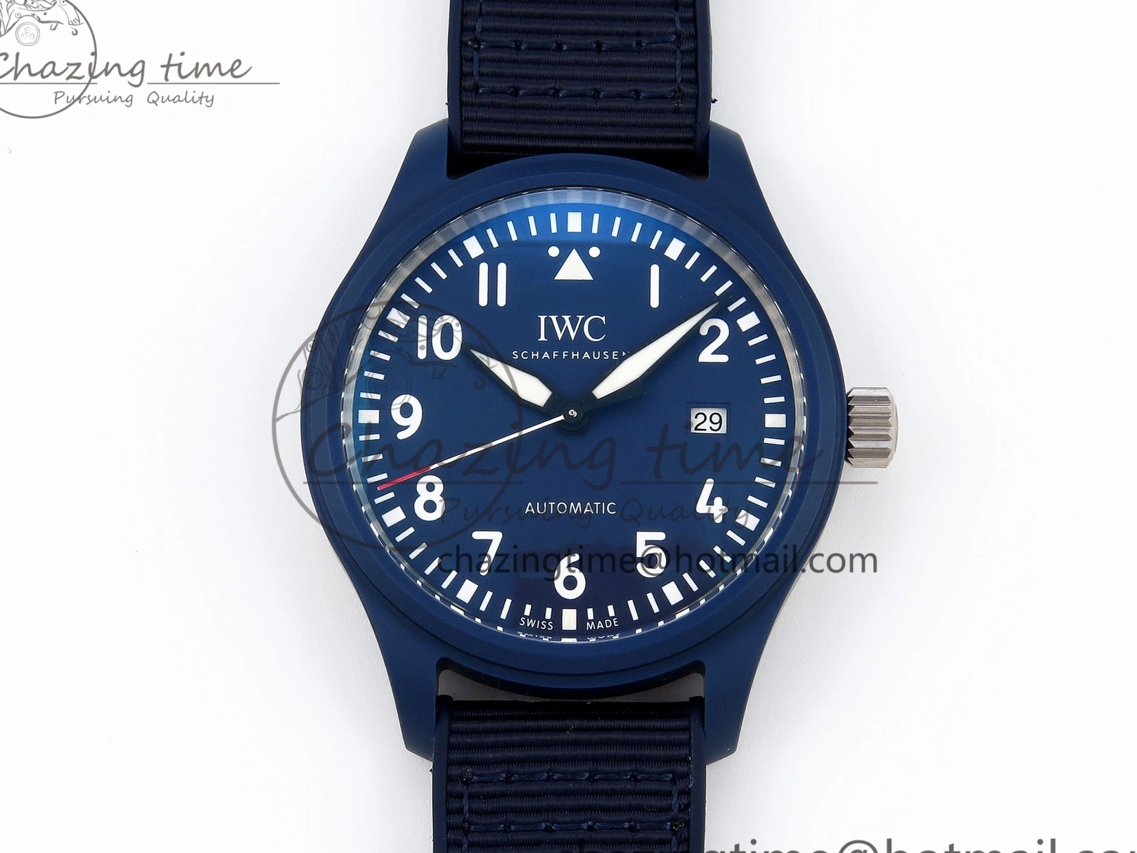 MIROTIME 0418 Original Pilot’s Watch Laureus Blue Ceramic IW328101 ZF 1:1 Best Edition on Blue Nylon Strap A 7027